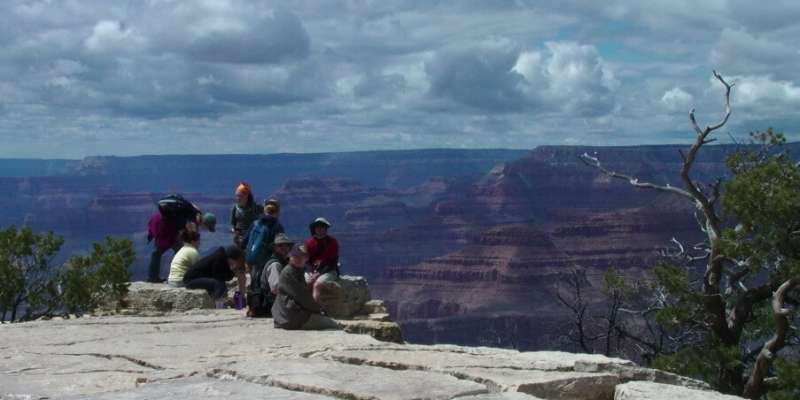 Students on the south rim of the grand canyon during the summer of 2011.