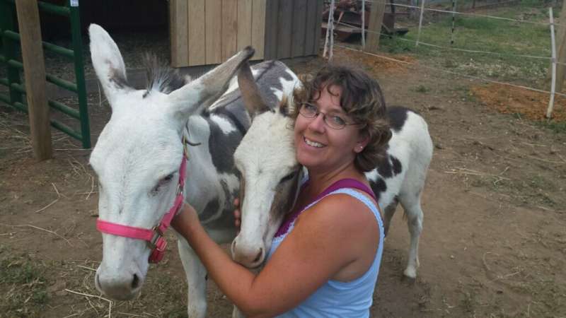 Dr. Kelly Watson Huffer, DNP, CRNP, CNE, Assistant Professor of Nursing Education, and her miniature donkeys.