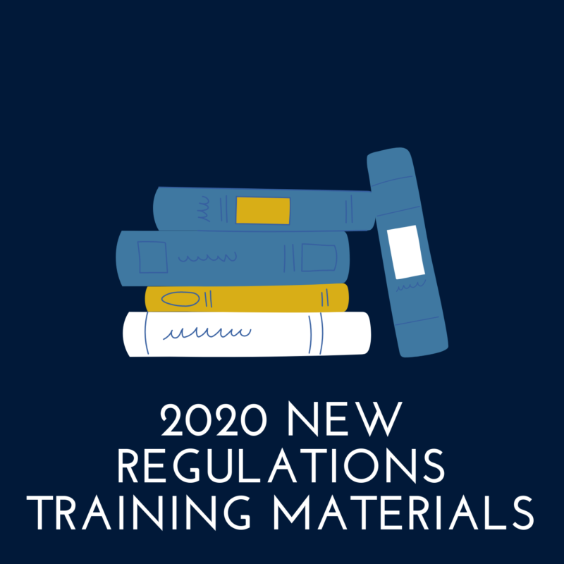 2020 new regulations training materials