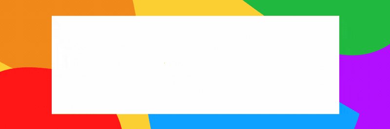 background is rainbow colored, and in the center is a white rectangle, which has text that swipes up reading "LGBTQ+ resources"