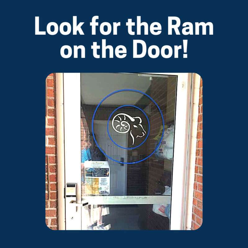look for the ram on the door