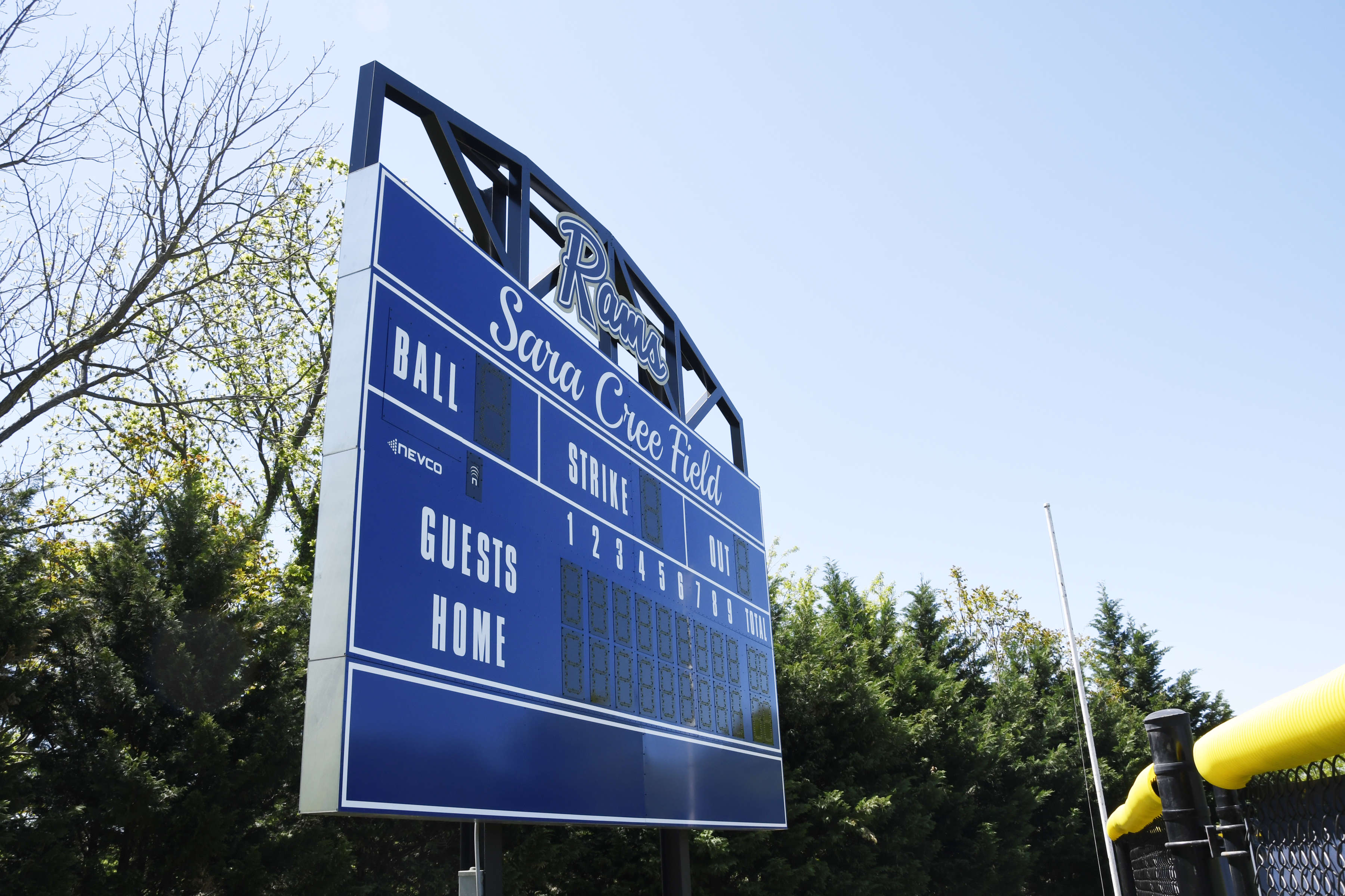 Photo of new Sara Cree Field scoreboard.