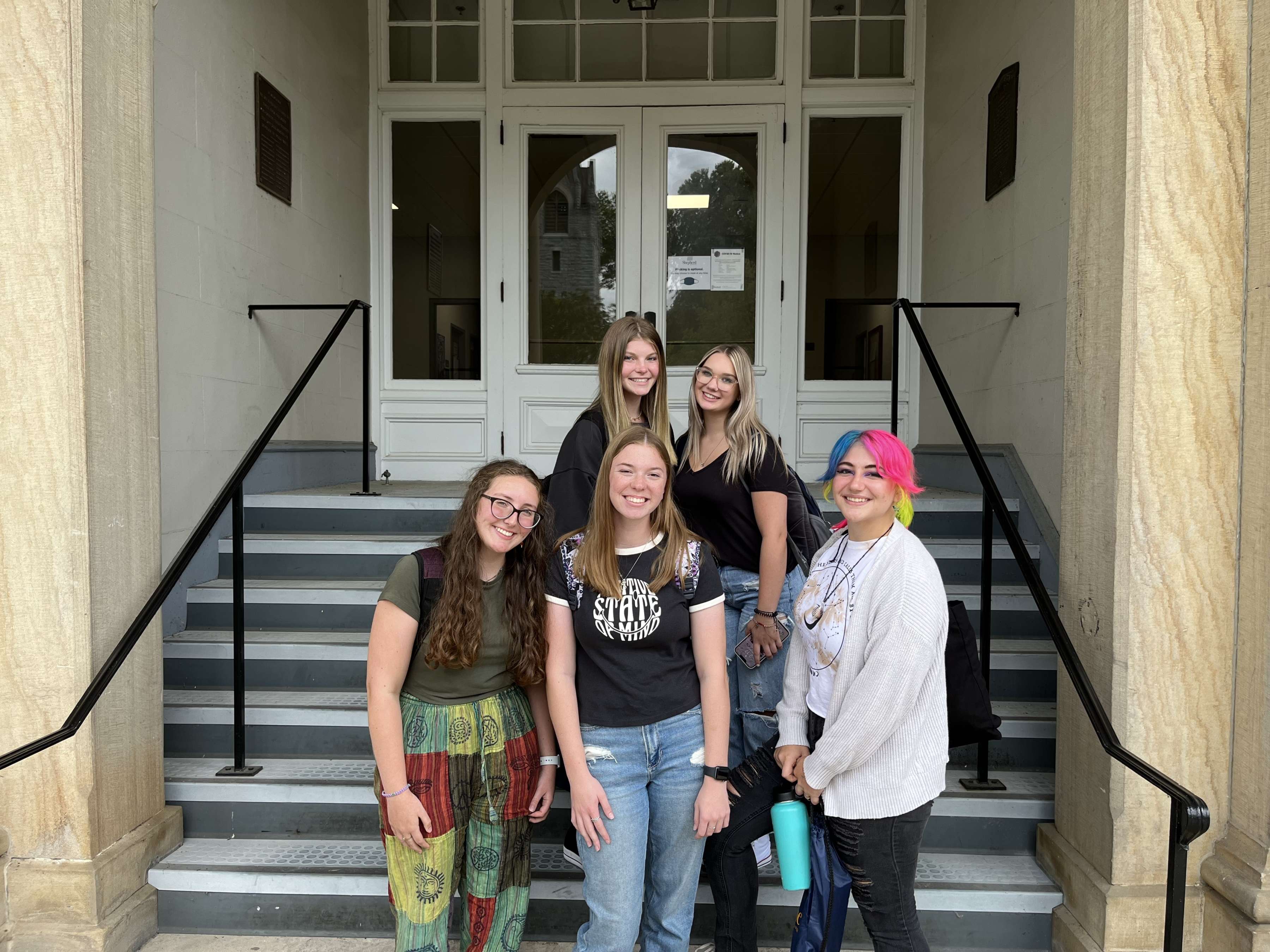 Jefferson County high school students in the Grow Your Own program posing in front Knutti Hall.