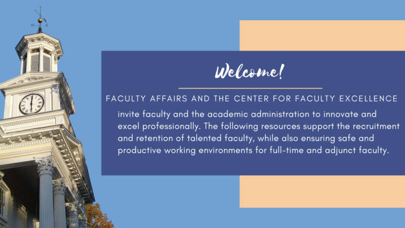 We invite faculty and the academic administration to innovate and excel professionally. The following resources support the recruitment and retention of talented faculty, while also ensuring safe and productive working environments for full-time and adjunct faculty.  
