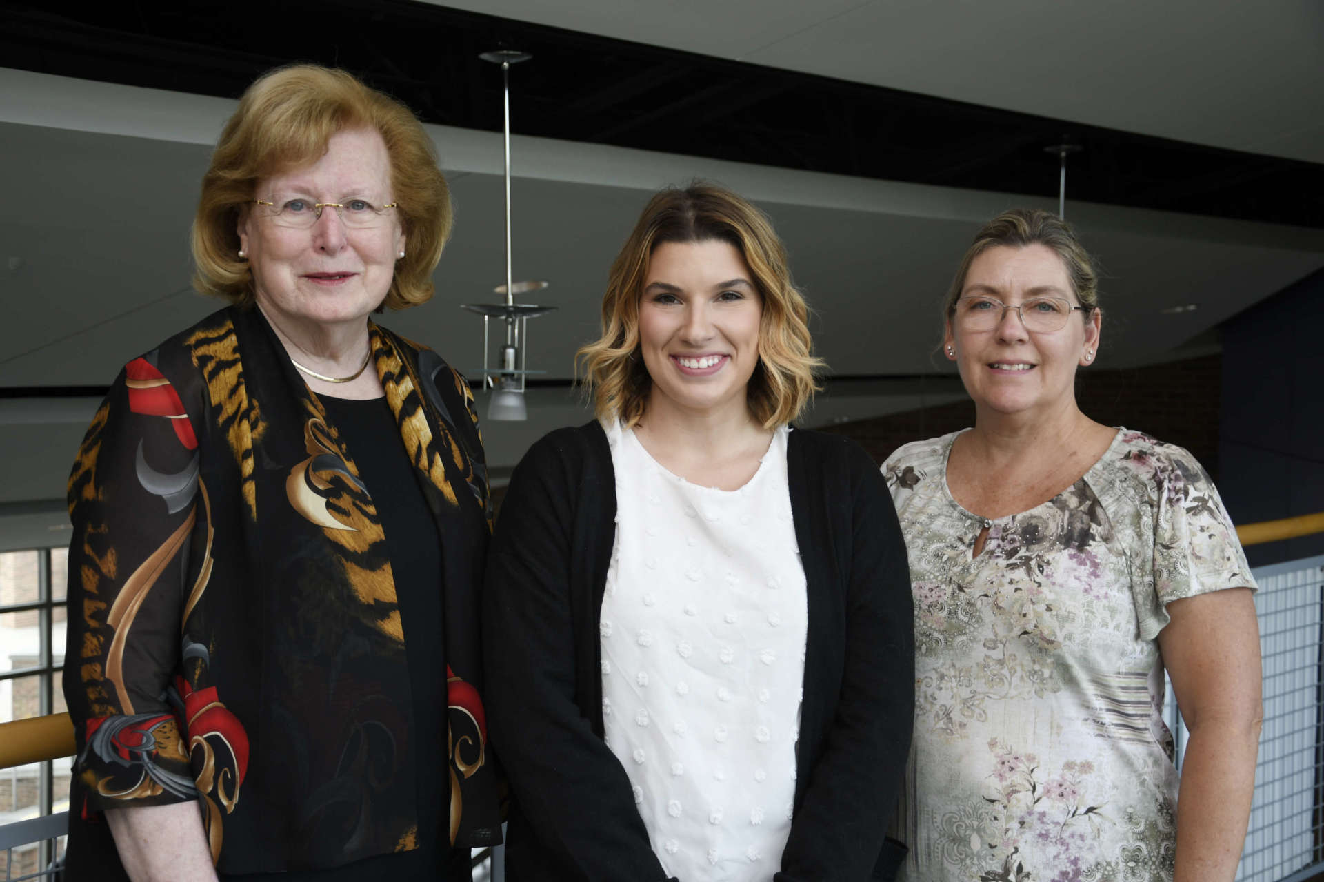 Photo of Dr. Sharon Mailey, Kayla Landsberger, and Dr. Kelly Watson Huffer.