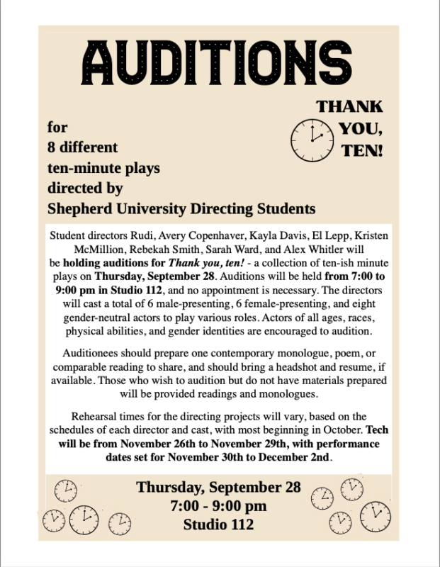 auditions for thank you ten
