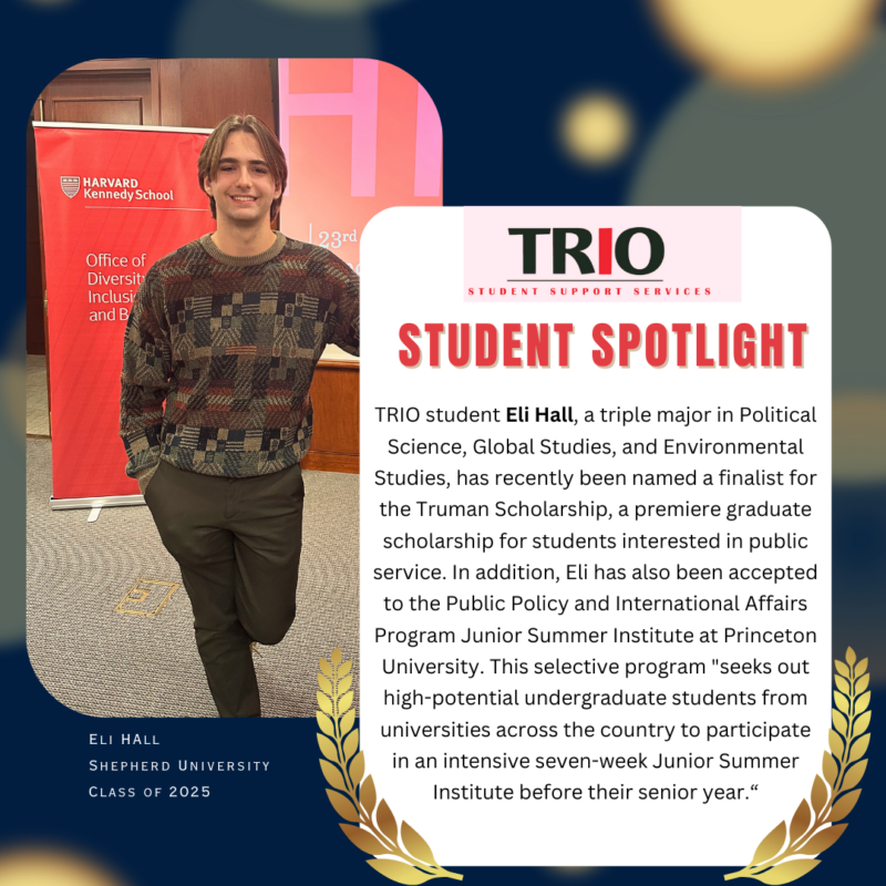 Eli Hall, Student Spotlight, TRIO SSS, Spring 2024