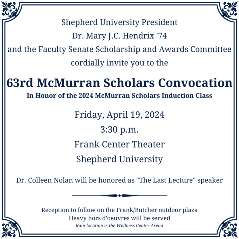 2024 McMurran Scholars Convocation info