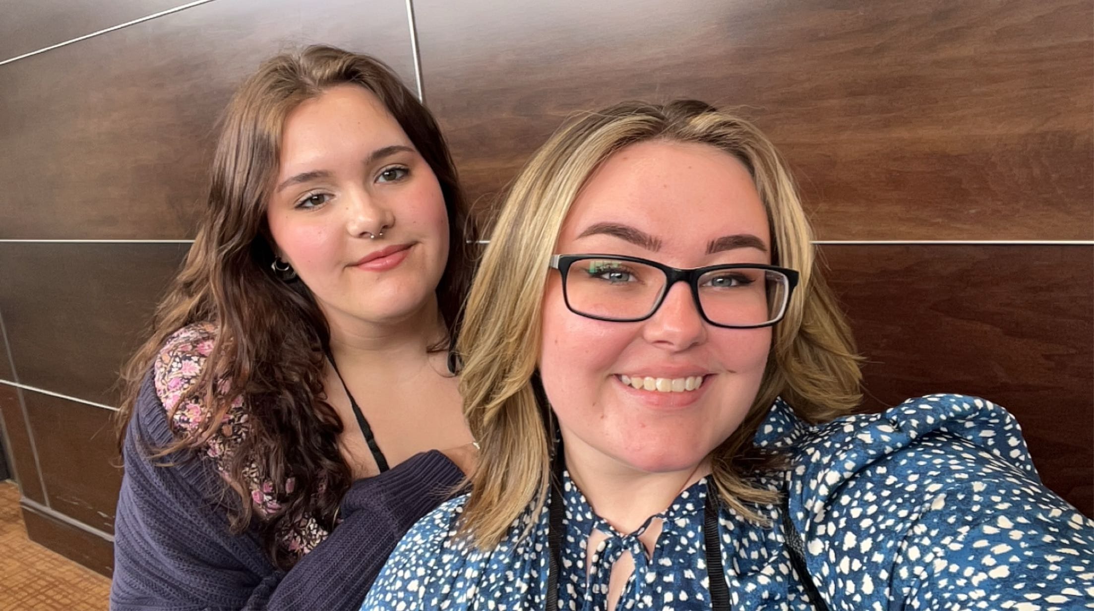 Selfie photo of Taylor Beam and Clara Monson.