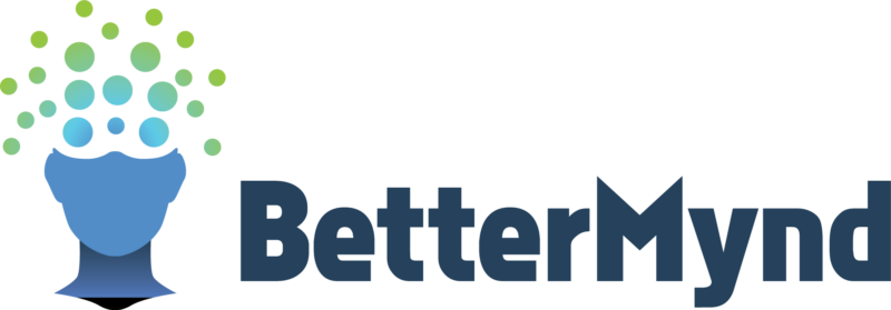 BetterMynd logo with a stylized blue head and circles above it transitioning from blue to green representing thoughts or ideas
