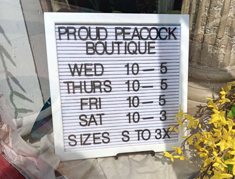 Proud Peacock Boutique business hours