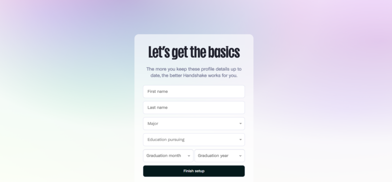 Profile set up- handshake