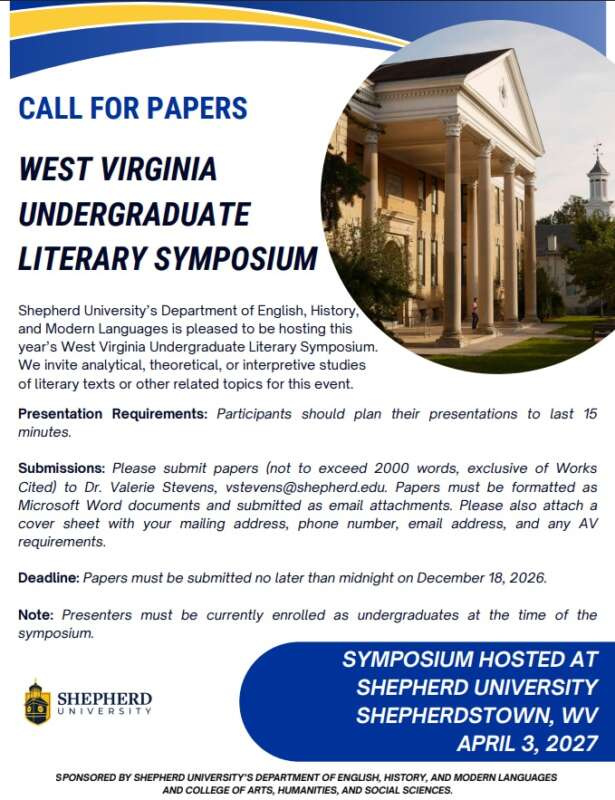 2027 WV Undergrad Lit Symposium Flyer